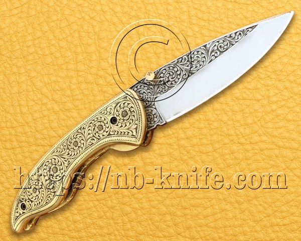 Personalized Engraving Handmade Stainless Steel Pocket Folding Knife | Brass Handle | Damascus Pen | Wooden Gift Box